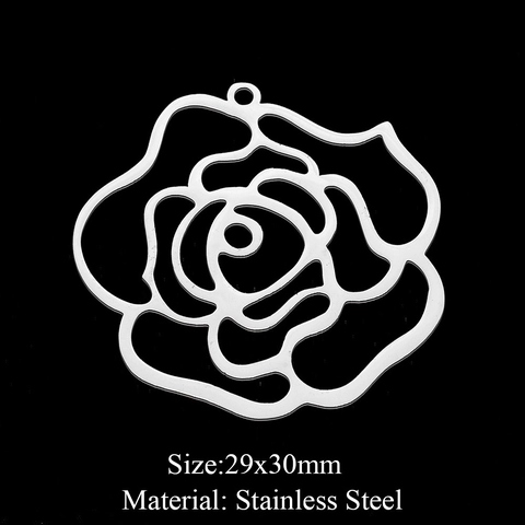 Stainless Steel Hollow Out Flower Rose Yoga Hamsa Hand Cross Pendant For Necklace DIY Jewelry Making Findings Accessory