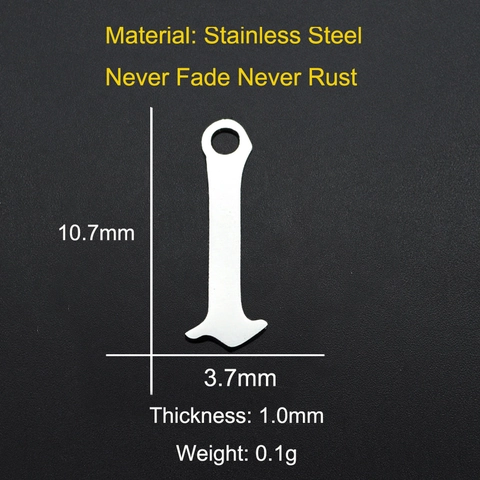 Gothic Alphabet Pendant Stainless Steel Old English Hollow Out Initial Letter For Necklace DIY Jewelry Making Accessory