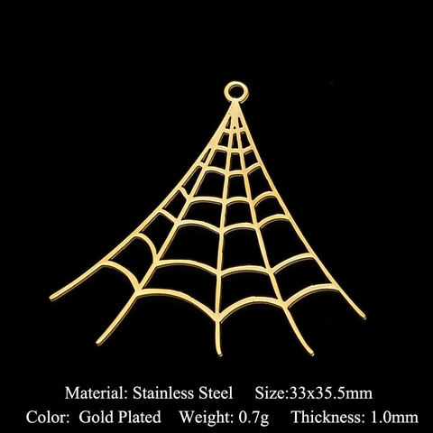 Pendentifs Gothiques en Acier Inoxydable pour DIY Bijoux Halloween Tête de Mort Toile d'Araignée Lune Étoile Dague Potion