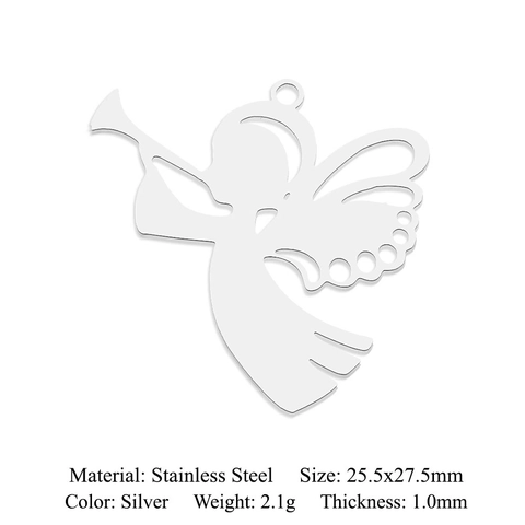Stainless Steel Hollow Out Pendant Charms Sun Moon Star Angel Wing Pendant Only Without Chain For Women DIY Jewelry Making