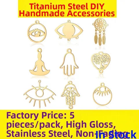 Stainless Steel Tree of Life Hamsa Hand Evil Eye DIY Pendants Spiritual Jewelry Making Accessories For Necklace Bracelet