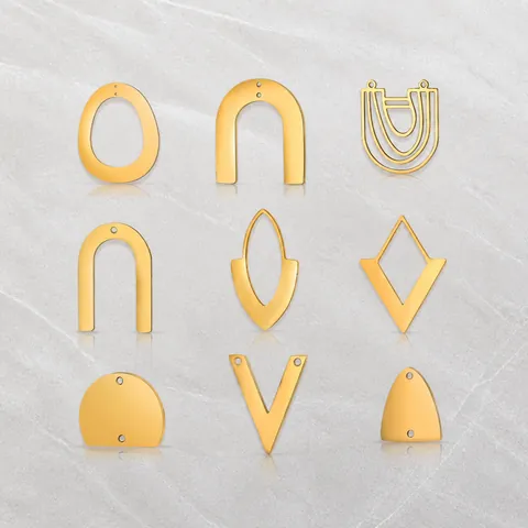 Ciondoli Geometrici Minimalisti in Acciaio Inossidabile per Creazione Gioielli DIY Goccia d'Acqua Fase Lunare Ciondoli Vuoti