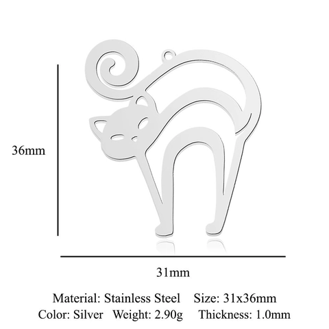 Minimalist Stainless Steel Animal Charms Mermaid Tail Cat Snake Frog Sea Shell Bird Hollow Out Pendant Jewelry Making DIY Accessories
