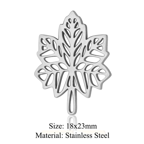 Stainless Steel Hollow Out Leaf Flower Clover Pendant DIY Jewelry Making Charms Tree Of Life Palm Maple Leaf Accessories