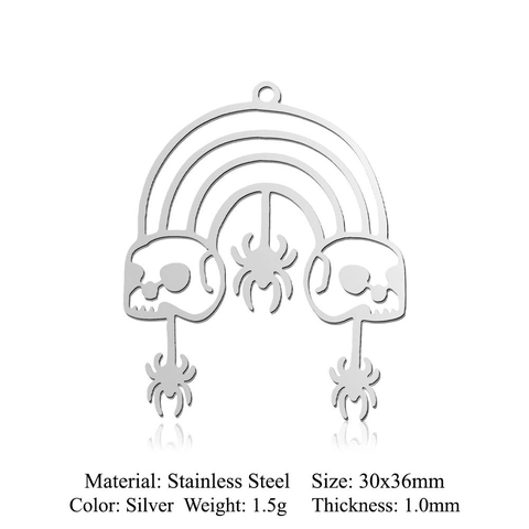 Roestvrijstalen Halloween Hangers Geest Schedel Pompoen Spinnenweb Charms Voor DIY Ketting Armband Sieraden Maken Benodigdheden