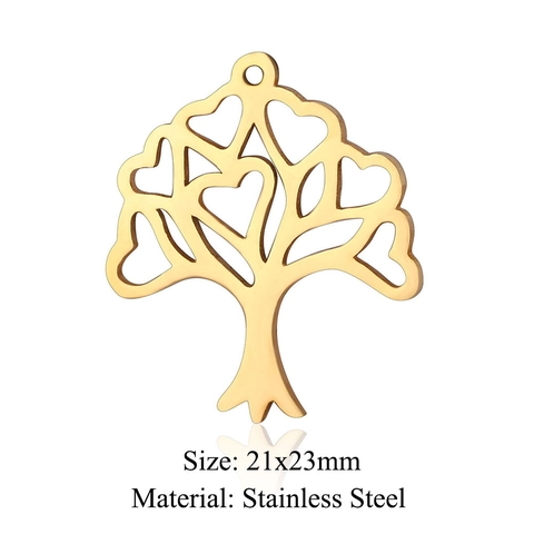 Stainless Steel Infinity Love Heart Tree Of Life ECG Family Silhouette Pendants For DIY Jewelry Making Crafts Accessories