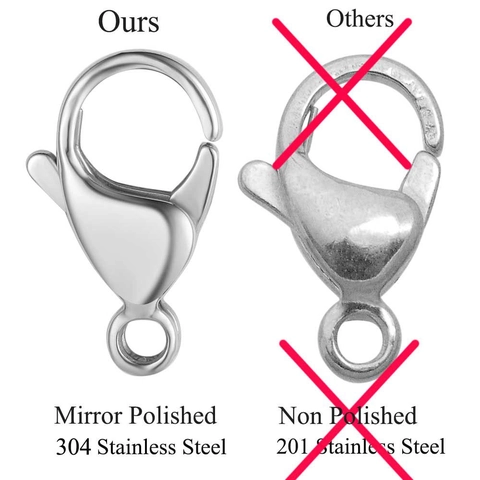 304 Stainless Steel Lobster Clasp Mirror Polished Mirror Silver Gold DIY Jewelry Making Necklace Bracelet Connector