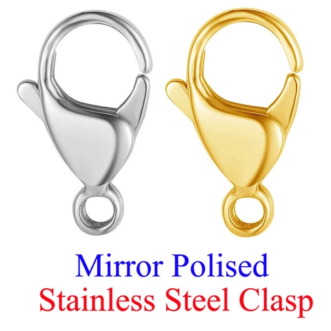 304 Stainless Steel Lobster Clasp Mirror Polished Mirror Silver Gold DIY Jewelry Making Necklace Bracelet Connector