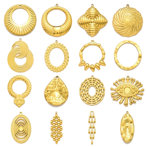 Ciondolo Geometrico in Acciaio Inossidabile Oro per Collana Orecchini Fai-da-te Creazione di Ciondoli a Spirale Intrecciati Accessori per Gioielli