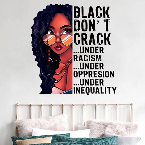 Moderner Afrikanische Schwarze Frau Wandaufkleber Abnehmbarer PVC Dekorative Wandbild Für Wohnzimmer Schlafzimmer Wanddeko