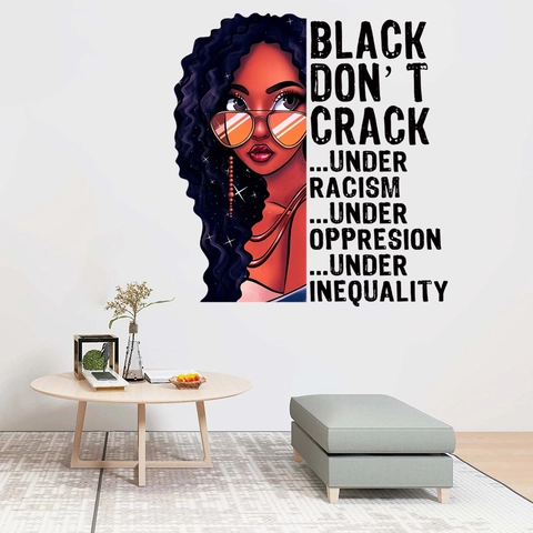 Moderner Afrikanische Schwarze Frau Wandaufkleber Abnehmbarer PVC Dekorative Wandbild Für Wohnzimmer Schlafzimmer Wanddeko