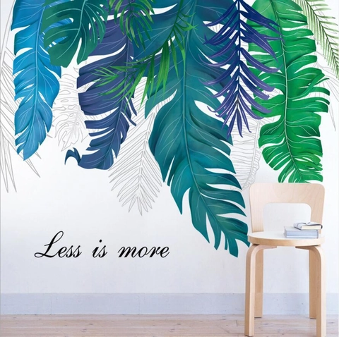 Fresh Green Plants Potted Leaves Wall Stickers Cat Flowers Decorative PVC Decals For Living Room Bedroom Home Decor