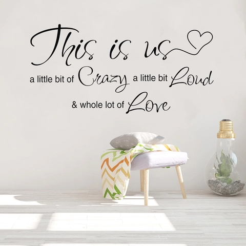 This Is Us Family Quote Wall Decal Removable Black Vinyl PVC Lettering Sticker For Living Room Bedroom Home Decoration Art