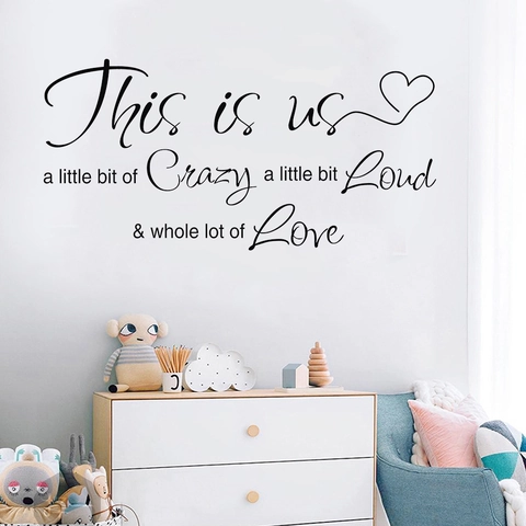 This Is Us Family Quote Wall Decal Removable Black Vinyl PVC Lettering Sticker For Living Room Bedroom Home Decoration Art