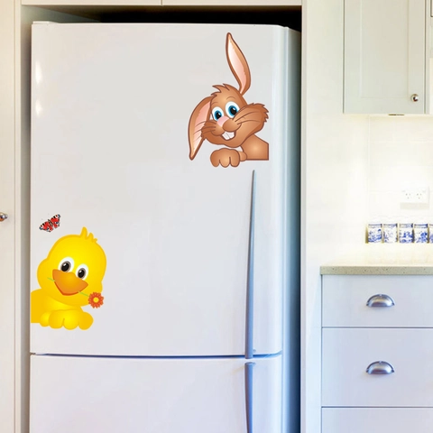 Adesivi Murali Animali Cartoni Animati Coniglio Anatra Farfalla Impermeabile PVC Decalcomanie Per Camera Bambini Soggiorno Casa