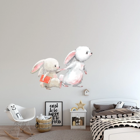 Aquarell Hase Wandsticker Cartoon Kaninchen Wanddeko Für Kinderzimmer Kindergarten PVC Wasserdicht DIY Haus Kunst Dekor