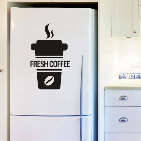 Modern Minimalist Coffee Cup Silhouette Wall Sticker PVC Waterproof Fresh Coffee Decal For Kitchen Restaurant Decor