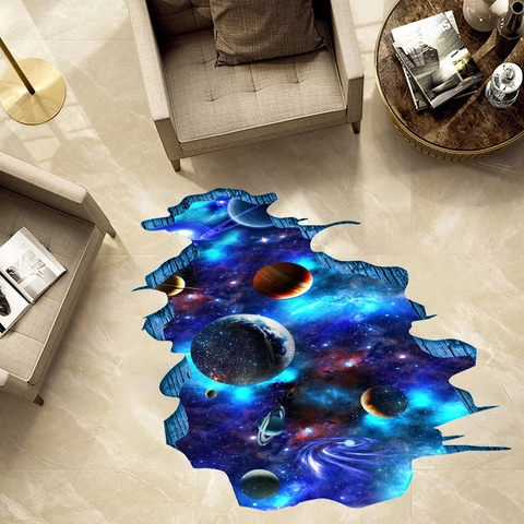 3D Weltraum Galaxie Planeten Wandaufkleber Bruchwand Effekt PVC Deko Aufkleber Für Kinderzimmer Wohnzimmer Schlafzimmer Home Decor