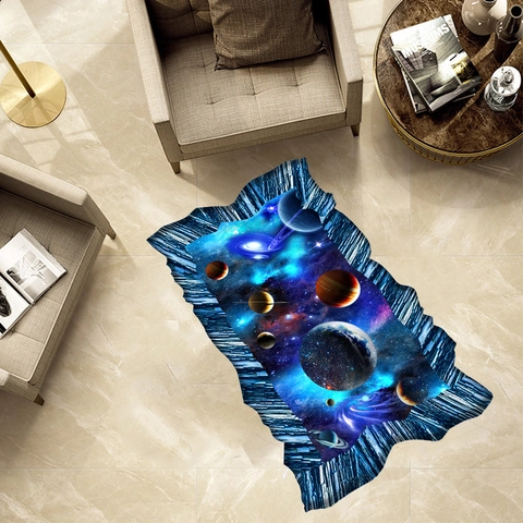 3D Kosmischer Sternenhimmel Planet Wandaufkleber PVC Abnehmbar Wasserdicht Gebrochene Wandbild Für Kinderzimmer Schlafzimmer Heimdekor