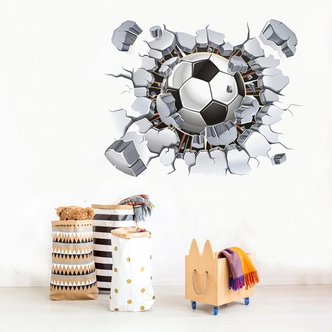 3D Fußball Wandtattoo PVC Abnehmbare Wandaufkleber Für Kinderzimmer Sport Thema Home Decor Selbstklebend