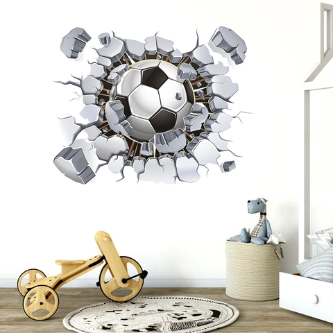 3D Fußball Wandtattoo PVC Abnehmbare Wandaufkleber Für Kinderzimmer Sport Thema Home Decor Selbstklebend