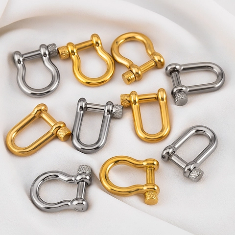 Stainless Steel Horseshoe Buckle U-Shape Shackle With Screw Pin For DIY Jewelry Keychain Bag Accessories Hardware Findings