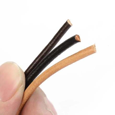 Round Cowhide Leather Cord For DIY Jewelry Making Bracelet Necklace Craft Supplies Durable Minimalist String Accessory