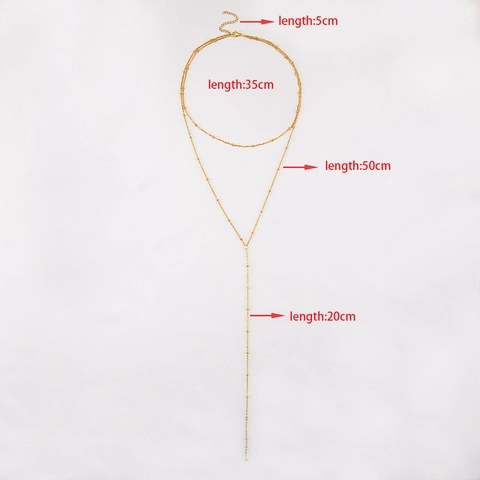 Mode Edelstahl Perlenkette Für Damen Zweilagig Verstellbar Y-Form DIY Schmuckkette Gold Silber Galvanisiert