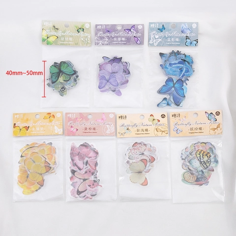 Butterfly Nature Series PET Stickers For Scrapbooking Journaling DIY Decorative Stickers Set Japanese Fresh Style Stickers