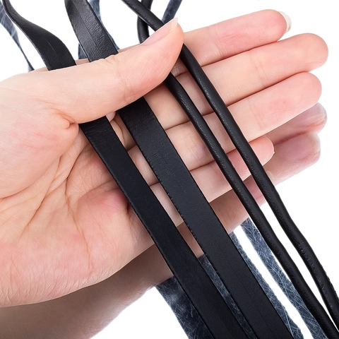 Minimalist Black Artificial Leather Cord For DIY Jewelry Making Flat PU Leather Strip For Bag Straps Clothing Accessories