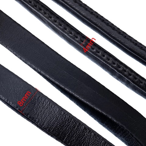 Minimalist Black Artificial Leather Cord For DIY Jewelry Making Flat PU Leather Strip For Bag Straps Clothing Accessories