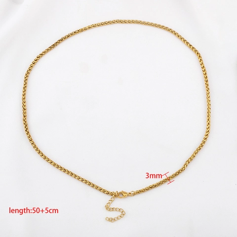 Stainless Steel Wheat Chain Necklace For Women Handmade DIY Jewelry Making Spiga Keel Chain With Lobster Clasp Necklace Chain