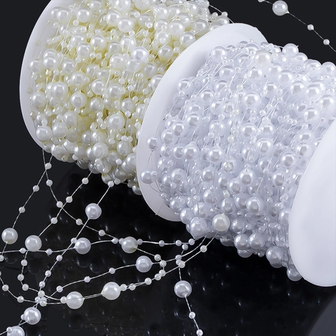 ABS Künstliche Perlenkette Für Hochzeitsstrauß DIY Kopfschmuck Dekoration Weiß Creme Stern Künstliche Perlenschnur Handgemachte Schmuckzubehör