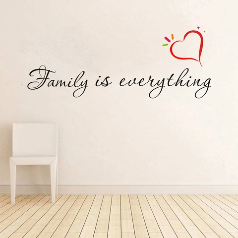 Removable PVC Wall Sticker Family Is Everything Quote With Heart Decal For Living Room Bedroom Modern Home Wall Decor
