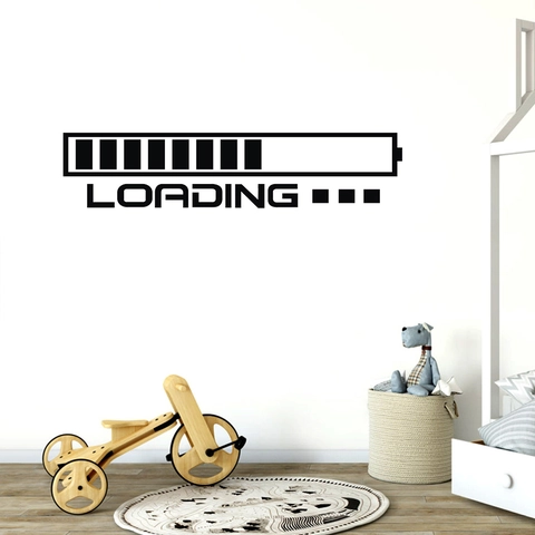 Pegatina de Pared Barra de Progreso de Carga Batería PVC Moderno Minimalista Decorativo Para Sala de Estar Dormitorio