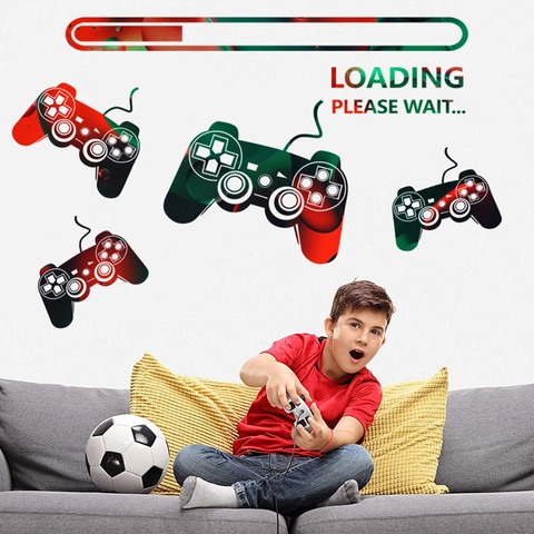 Spielkonsole Wandtattoo PVC Wasserdicht Gaming Ladebalken Wandaufkleber Für Kinderzimmer Schlafzimmer Gamer Zimmer Deko