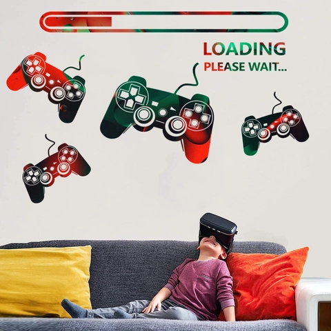 Spielkonsole Wandtattoo PVC Wasserdicht Gaming Ladebalken Wandaufkleber Für Kinderzimmer Schlafzimmer Gamer Zimmer Deko
