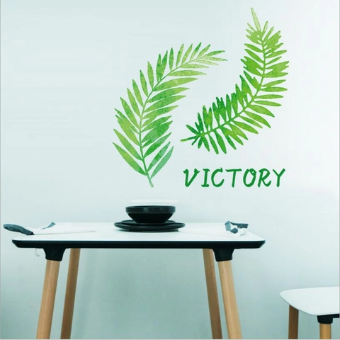 Vinilos Decorativos Estilo Nórdico Con Hojas Verdes Tropicales Victory DIY PVC Removibles Impermeables Para Decorar Salón
