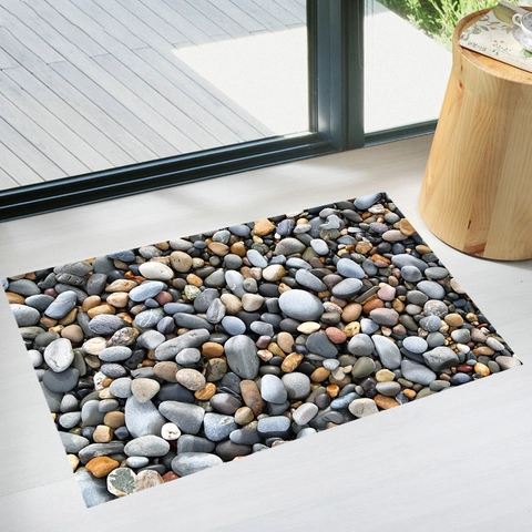 3D Pebble Cobblestone Wall Stickers Waterproof PVC Floor Stickers Anti Slip Bathroom Decals Modern Home Decor Mural Ornament
