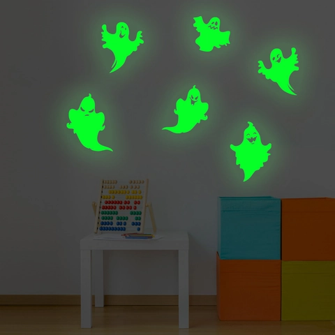Halloween Glow In The Dark Spook Muurstickers Fluorescerend Groen PVC Lichtgevende Decals Voor Kinderkamer Decoratie