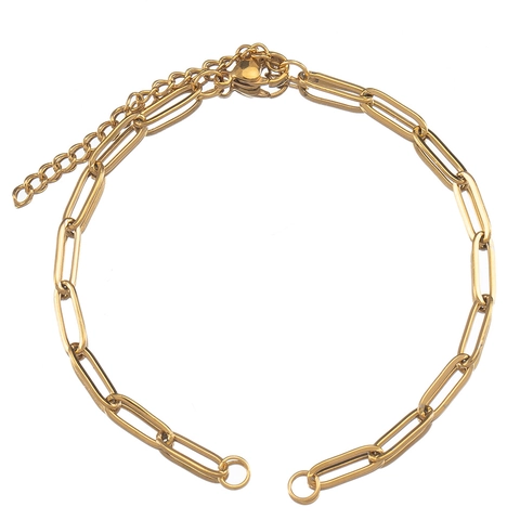 Stainless Steel Paperclip Chain Links For DIY Jewelry Making Minimalist Hip Hop Style Bracelet Necklace Components