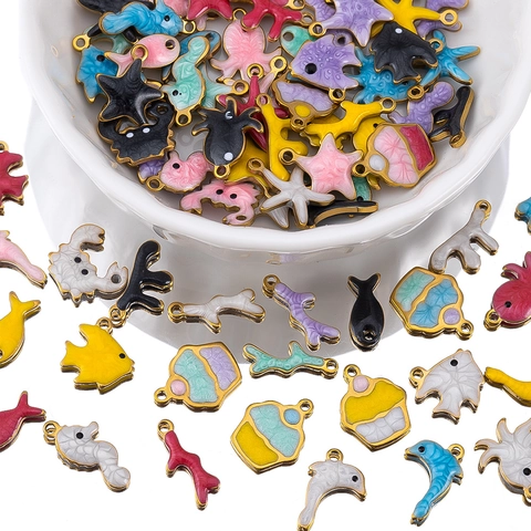 Stainless Steel Cupcake Pendant Only Without Chain Enamel Drip Oil Colorful Cake Shape Charms For DIY Jewelry Making Findings