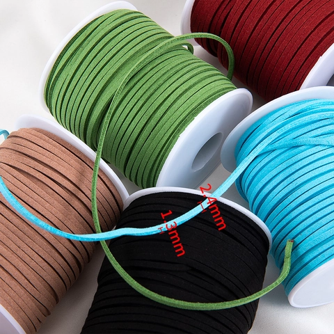 Cordón de Gamuza Artificial Hilo de Terciopelo Doble Cara para Hacer Joyas DIY Cuerda Trenzada Decoración de Bolsos Material de Artesanía