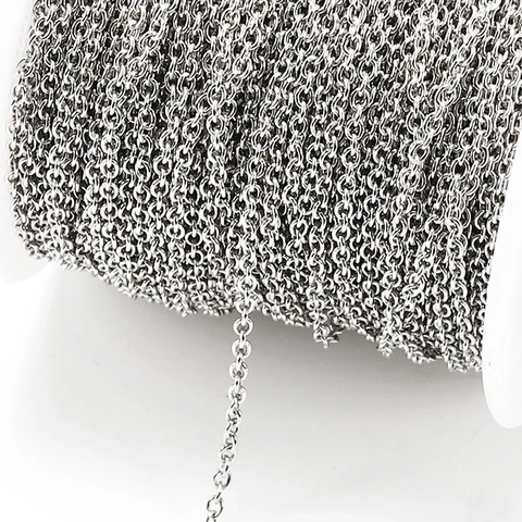 Stainless Steel O-Chain Cross Chain DIY Bracelet Necklace Jewelry Making Accessories Fashion Metal Link Chain Linkage