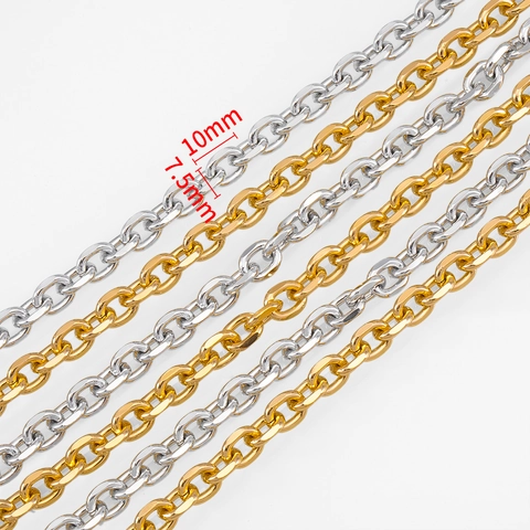 Aluminum Alloy DIY Jewelry Making Chain Electroplated Flat Oval O Link For Handcrafted Necklace Bracelet Gold Silver Accessory