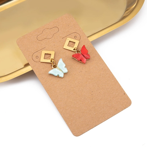 Carte Espositive per Gioielli in Carta Kraft per Orecchini Collane Fermagli per Capelli Gioielli Fai-da-te Confezione Espositore Cachi Bianco