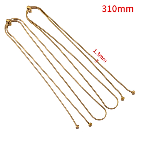 Adjustable Stainless Steel Snake Chain For DIY Jewelry Making Gold Silver Plated Sliding Bead Necklace Chain Accessory