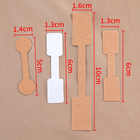 Jewelry Price Tags Kraft Paper Self Adhesive Dumbbell Labels For Rings Necklaces Bracelets Eyeglasses Identification Stickers