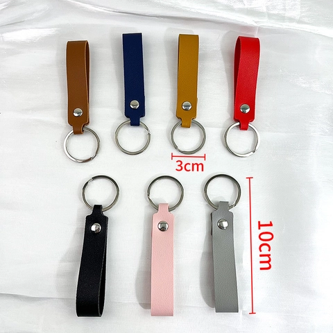 Llavero Minimalista de Cuero PU Con Patrón de Lichi Anillo de Llave Hebilla Colgante Para Hombres Mujeres Regalo Diario