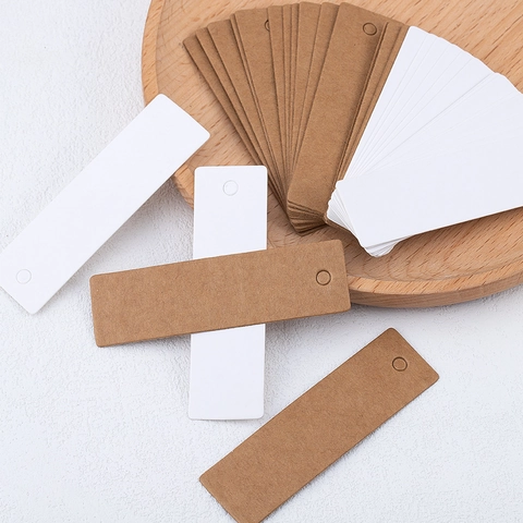 Blank Kraft Paper Tags White Brown Gift Label Cards For DIY Jewelry Price Hang Tags Clothing Labels Wedding Party Favors